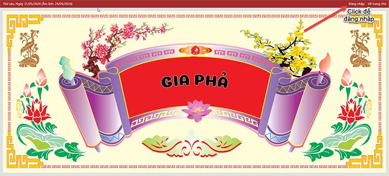 Giao diện đăng nhập Gia Phả Việt